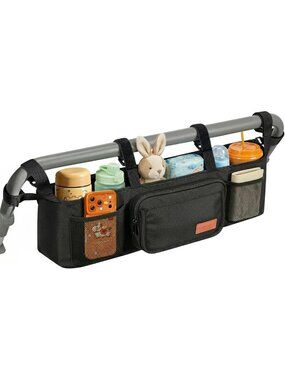 Double Stroller Organizer Caddy with Cup Holder | Side by Side Double Stroller